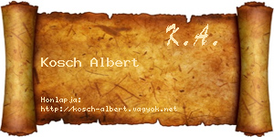 Kosch Albert névjegykártya